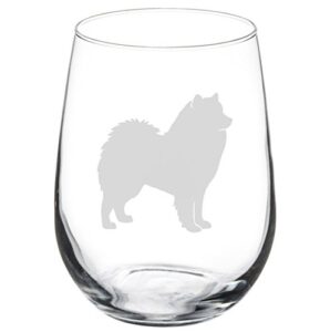 wine glass goblet samoyed (17 oz stemless)