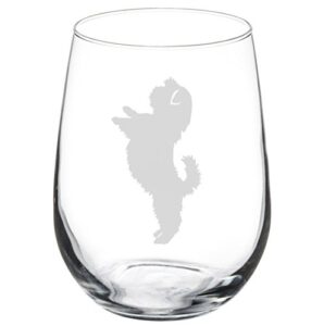 wine glass goblet shih tzu standing (17 oz stemless)