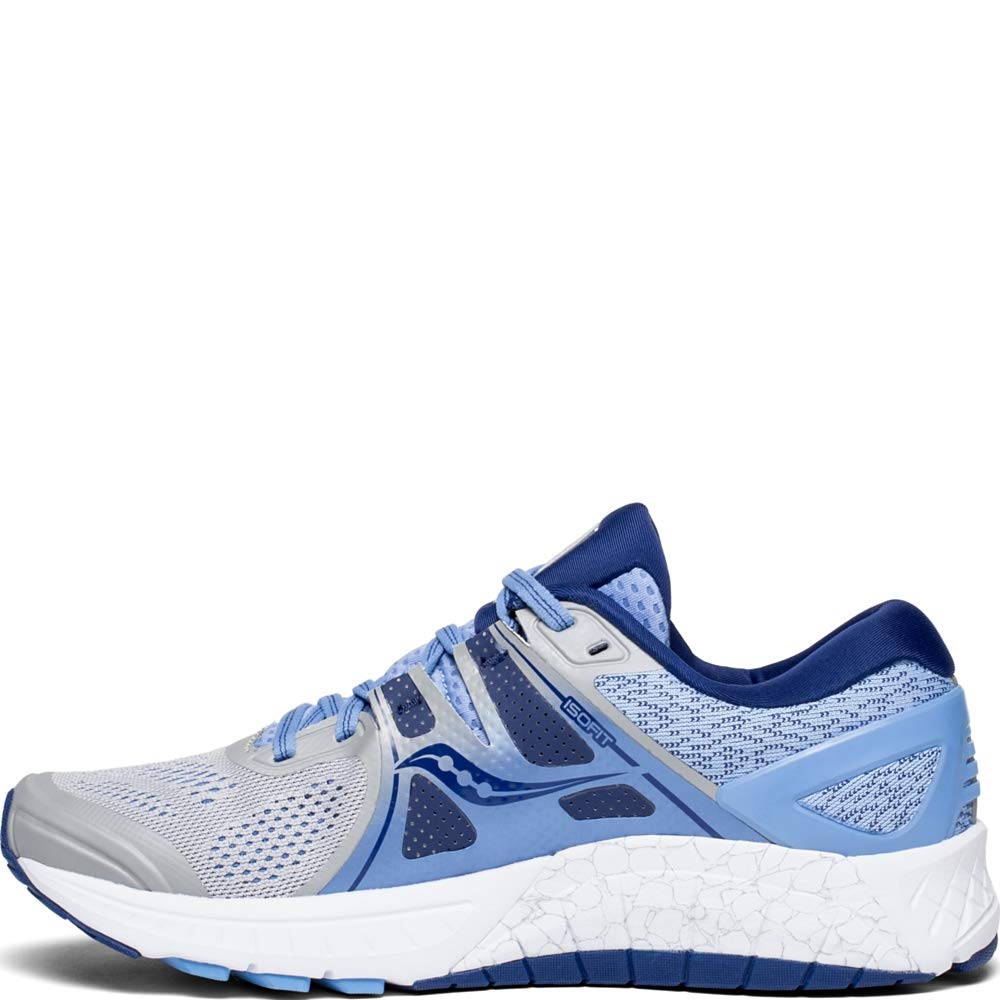 Saucony Women's S10443-1 Omni ISO Road Running Shoe, Silver | Blue | Navy - 8.5 Wide