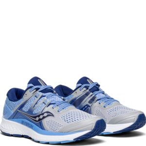 Saucony Women's S10443-1 Omni ISO Road Running Shoe, Silver | Blue | Navy - 8.5 Wide