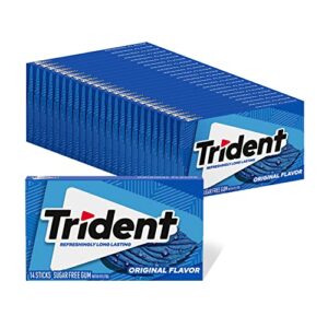 trident original flavor sugar free gum, 14 pieces (pack of 24) (336 total pieces)