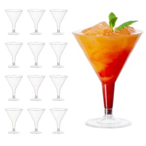matana 48 sturdy clear plastic martini glasses - 7 oz reusable cocktail glasses, margarita glasses for wedding, party & banquet