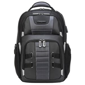 targus driftertrek backpack with usb power pass-thru port, air-mesh back support, protective cradle fits 11.6-15.6-inch laptop, black/grey (tsb956gl)