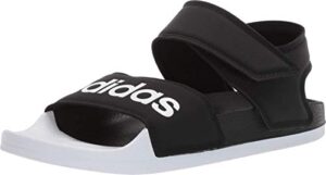adidas women's adilette sandal slide, core black/white/core black, 8