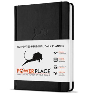best daily planner for productivity & time management - monthly calendar, weekly and daily to do list - 24 hour schedule & appointment journal - 6 months - undated - hardcover - 12 months guarantee