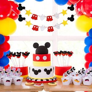 Mickey Mouse Themed Felt Garland Birthday Party Banner Decoration Supplies