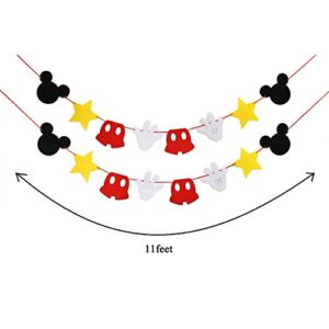 Mickey Mouse Themed Felt Garland Birthday Party Banner Decoration Supplies