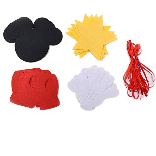 Mickey Mouse Themed Felt Garland Birthday Party Banner Decoration Supplies