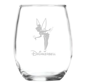 fairy gifts - drinkerbell - 15 oz fairy wine glass - permanently engraved - birthday present - funny movie themed gifts - couples - handmade - pixie dust - peter pan