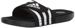 adidas women's adissage slides sandal, black/white/black, 7