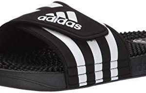 adidas Women's Adissage Slides Sandal, Black/White/Black, 7