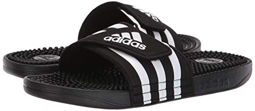 adidas Women's Adissage Slides Sandal, Black/White/Black, 7