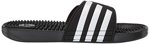 adidas Women's Adissage Slides Sandal, Black/White/Black, 7