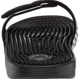 adidas Women's Adissage Slides Sandal, Black/White/Black, 7