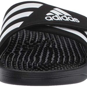 adidas Women's Adissage Slides Sandal, Black/White/Black, 7