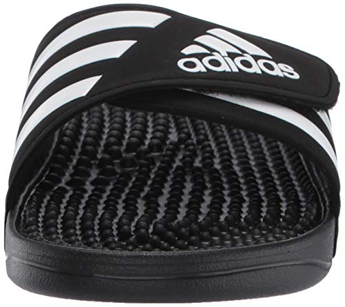 adidas Women's Adissage Slides Sandal, Black/White/Black, 7