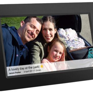 Feelcare 10 Inch WiFi Digital Picture Frame - Electronic, Wall Mountable Smart Frames，Frameo App - Send Photos & Videos from Anywhere - IPS LCD Panel, Touchscreen Portrait & Landscape Display(Black)