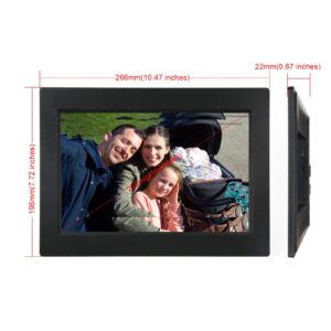 Feelcare 10 Inch WiFi Digital Picture Frame - Electronic, Wall Mountable Smart Frames，Frameo App - Send Photos & Videos from Anywhere - IPS LCD Panel, Touchscreen Portrait & Landscape Display(Black)