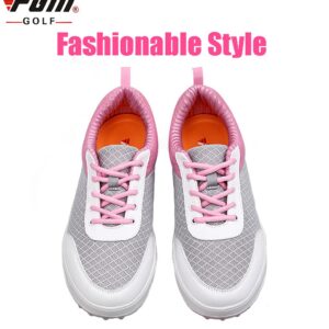 Ladies Breathable Spikeless Golf Shoes for Women, Lightweight Mesh Casual Walking Sneakers Shoes Pink
