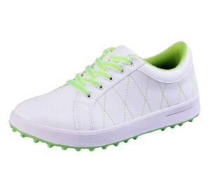 pgm women's golf shoes, lightweight waterproof spikeless golf shoes for ladies white