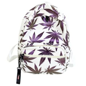 yooce 420 leaf backpack casual shoulder bag rucksack purple