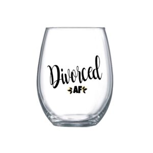 funny divorce gifts for women divorcee party large stemless wine glass 0143