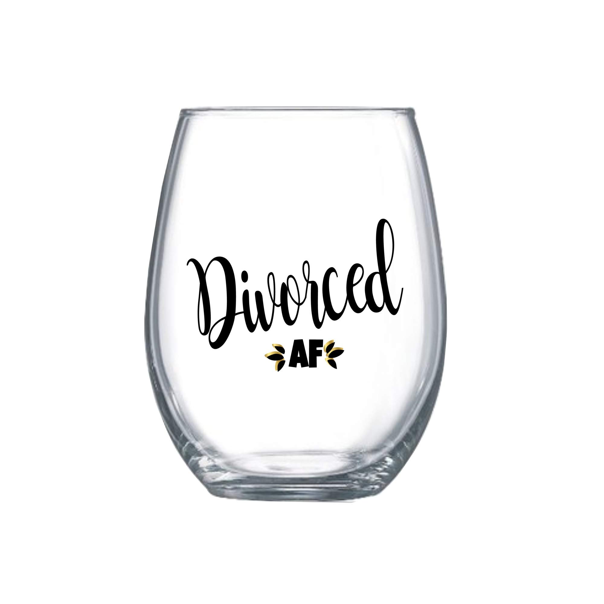 Funny Divorce Gifts for Women Divorcee Party Large Stemless Wine Glass 0143