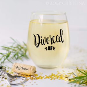 Funny Divorce Gifts for Women Divorcee Party Large Stemless Wine Glass 0143