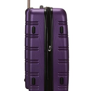 Rockland Melbourne Hardside Expandable Spinner Wheel Luggage, Purple, Checked-Large 28-Inch