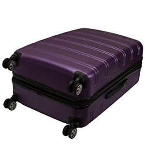 Rockland Melbourne Hardside Expandable Spinner Wheel Luggage, Purple, Checked-Large 28-Inch