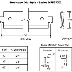 Northland Online Steelcase Old Style Lateral File Bar for 36" Steelcase Old Style Lateral File Cabinet (2-Pack)