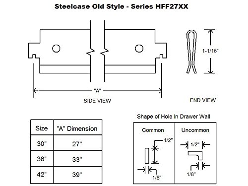 Northland Online Steelcase Old Style Lateral File Bar for 36" Steelcase Old Style Lateral File Cabinet (2-Pack)