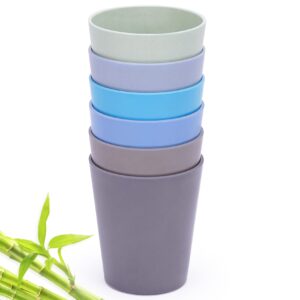 hm-tech 6pcs bamboo kids cups for baby feeding, toddler cups for drinking，tableware for baby toddler kids bamboo kids dinnerware sets