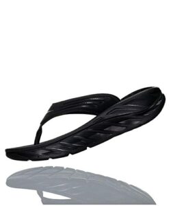hoka one one women's ora recovery flip 2 sandals, black, size 9.0