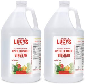 lucy's family owned - natural distilled white vinegar, 1 gallon 128oz. (pack of 2)