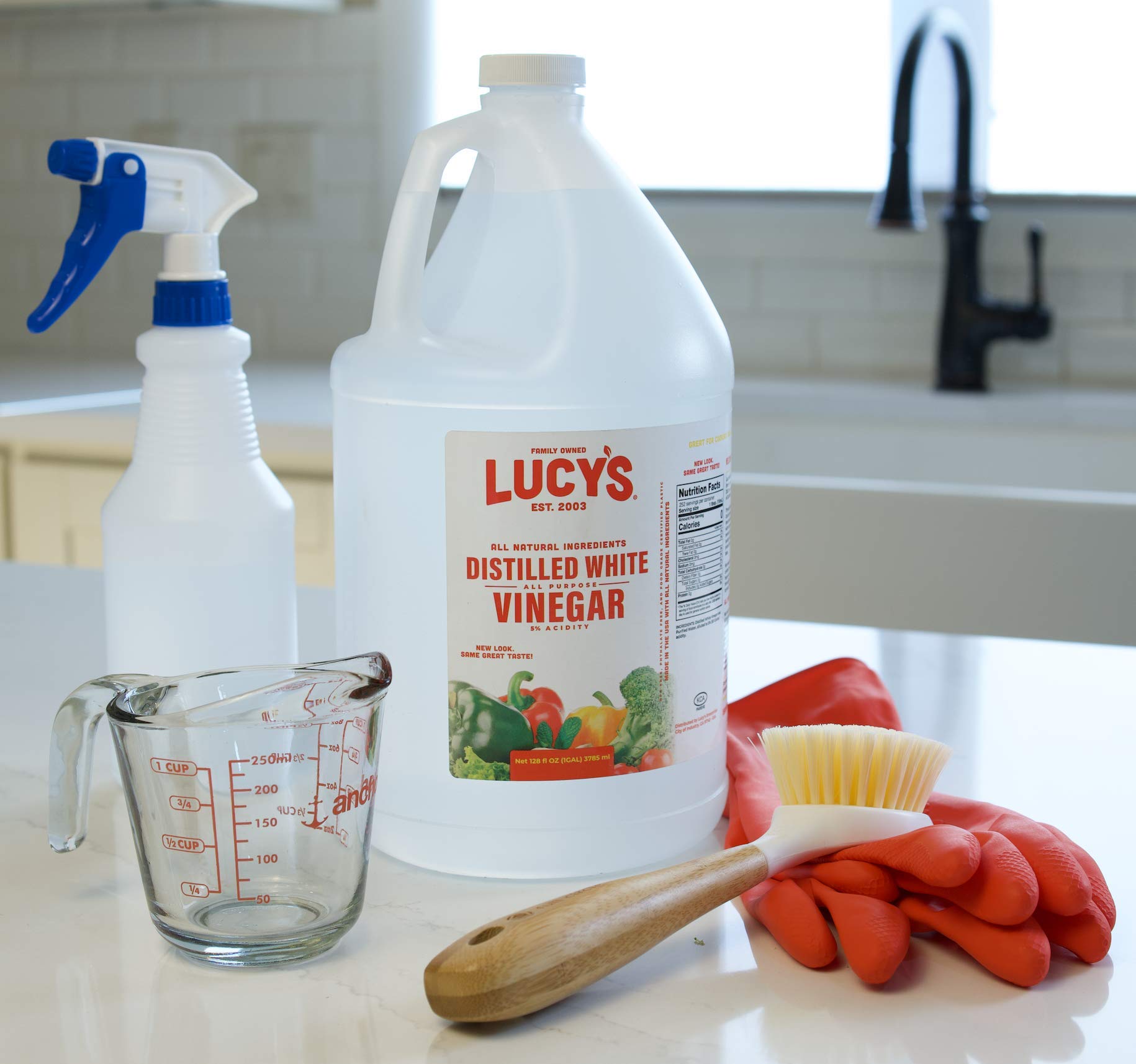 Lucy's Family Owned - Natural Distilled White Vinegar, 1 Gallon 128oz. (Pack of 2)