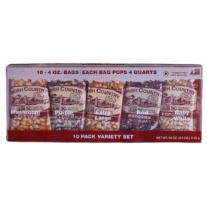 amish country popcorn | 4 ounce variety kernel gift set (10 pack assorted) | old fashioned, non-gmo and gluten free (4oz each, 10ct total)