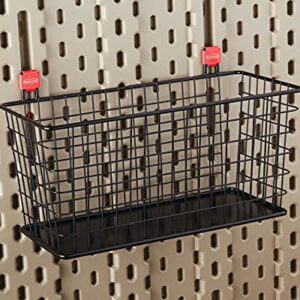 Rubbermaid Shed Accessories Large Wire Basket, Individual, Black, Ideal for Tools, Paintbrushes, Cleaning Items