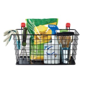 Rubbermaid Shed Accessories Large Wire Basket, Individual, Black, Ideal for Tools, Paintbrushes, Cleaning Items