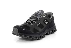 on-running womens cloudventure waterproof black/graphit running shoe - 7