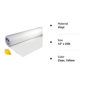 ORACAL. High Gloss Self-Adhesive Clear Lamination Vinyl Roll for Die-Cutter and Plotter Machines Including Yellow Detailer Squeegee (12" x 25ft)