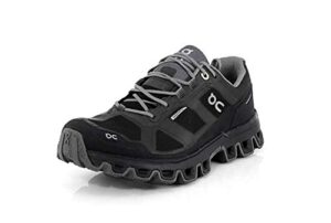 on-running womens cloudventure waterproof black/graphit running shoe - 6