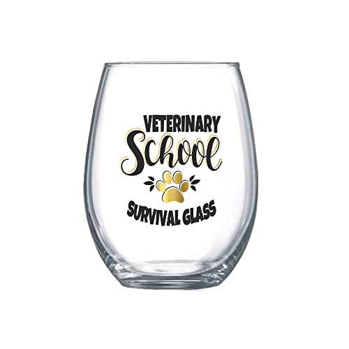 Veterinary School Graduation Gifts for Her Vet Admission 20oz Funny Stemless Wine Glass 0150