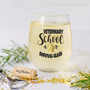 Veterinary School Graduation Gifts for Her Vet Admission 20oz Funny Stemless Wine Glass 0150