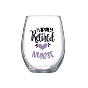 retired nurse gifts for women retirement party idea stemless wine glass 0148