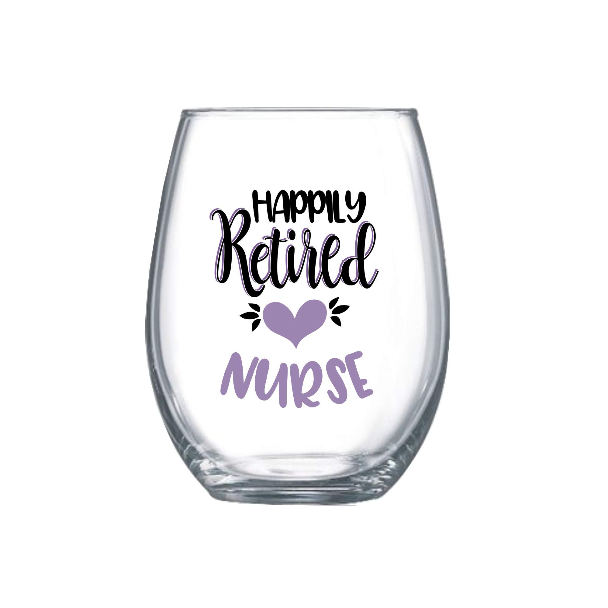 Retired Nurse gifts for Women Retirement Party idea Stemless Wine Glass 0148