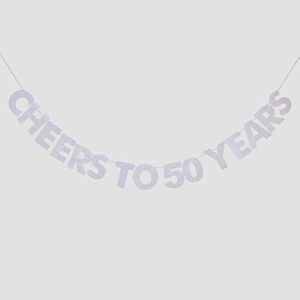 cheers to 50 years banner, 50th birthday, wedding anniversary, retirement party bunting sign decorations photo props, party favors, supplies, gifts, themes and ideas
