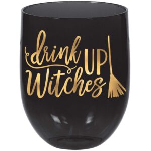 amscan enchanting witch stemless plastic wine glass - 15.2 oz (1 count) - perfect for spooky celebrations & magical gatherings