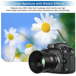 Lightdow 85mm F1.8 Medium Telephoto Manual Focus Full Frame Portrait Lens for Sony Alpha A9 A7R A7S A7 A6500 A6400 A6300 A6000 A5100 A5000 NEX-7 NEX-6 NEX-5T NEX-5R etc