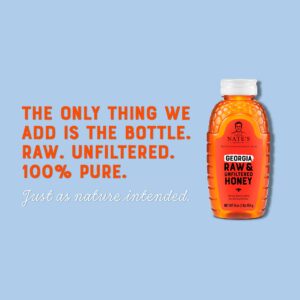 Nate's Georgia 100% Pure, Raw & Unfiltered Honey, 32 oz. Squeeze Bottle - All-natural Sweetener